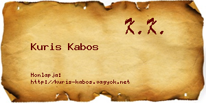 Kuris Kabos névjegykártya